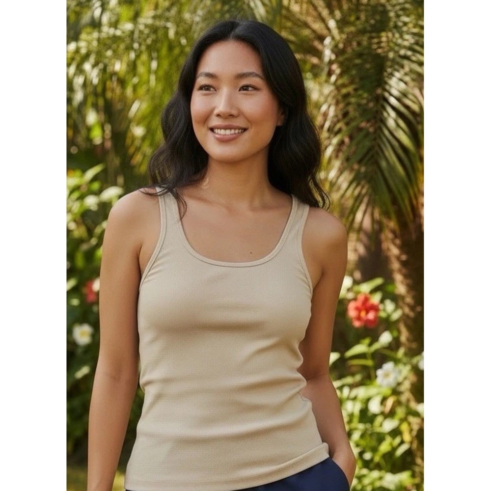 New Lilly Pulitzer Tank Size X Small XS Beige‎ Top Tan Tabbie Nude Tank Fitted